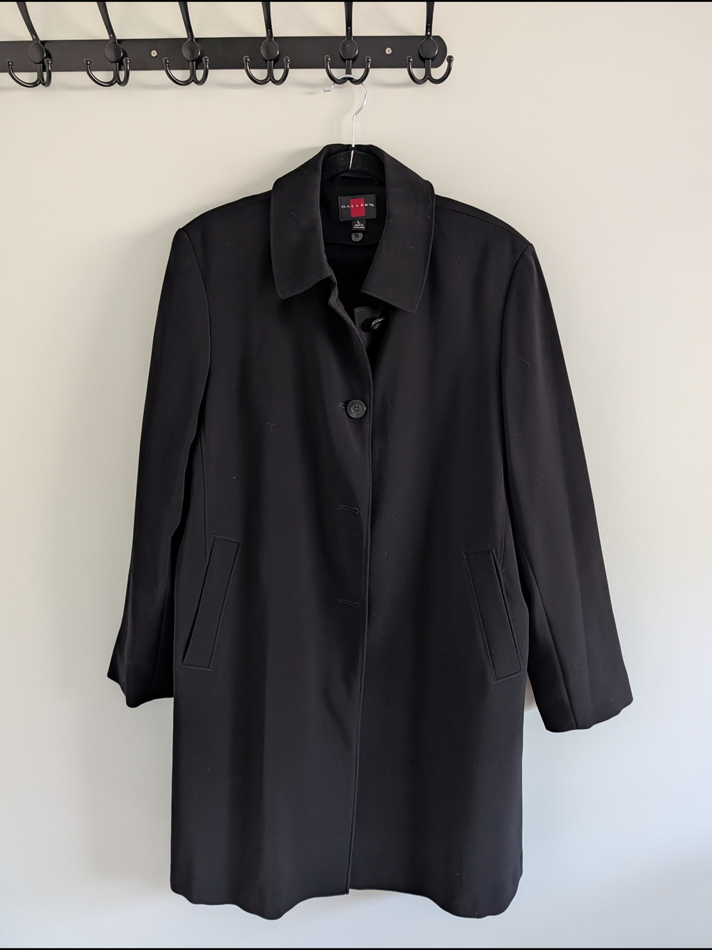 Gallery Classic Black Women's Coat - Lightweight Long Jacket